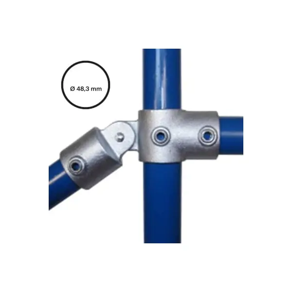 Rohrverbinder D. 48,3 mm – T-Stück mit Gelenk 174-D48