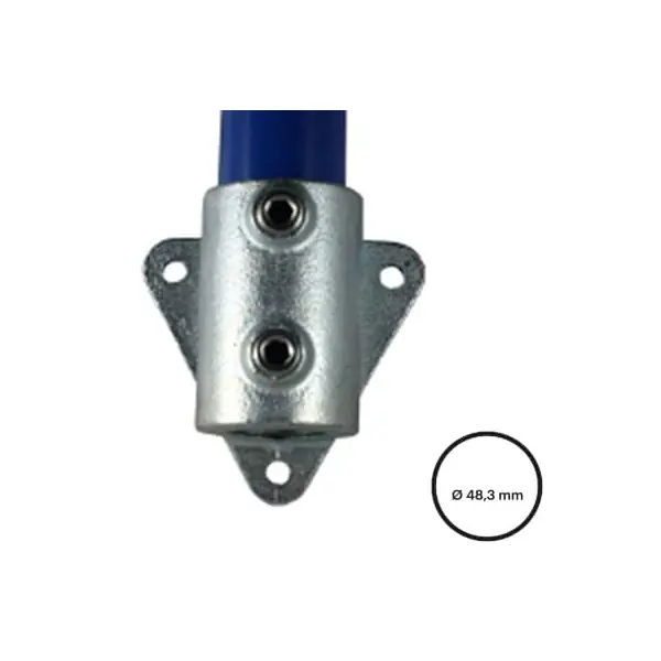 Rohrverbinder D. 48,3 mm – Wandhalterung Dreieckflansch 146-D48