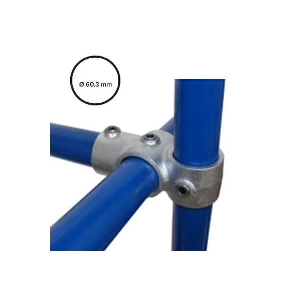 Rohrverbinder D.60,3 mm – kombiniertes Kreuz-T-Stück 165-E60