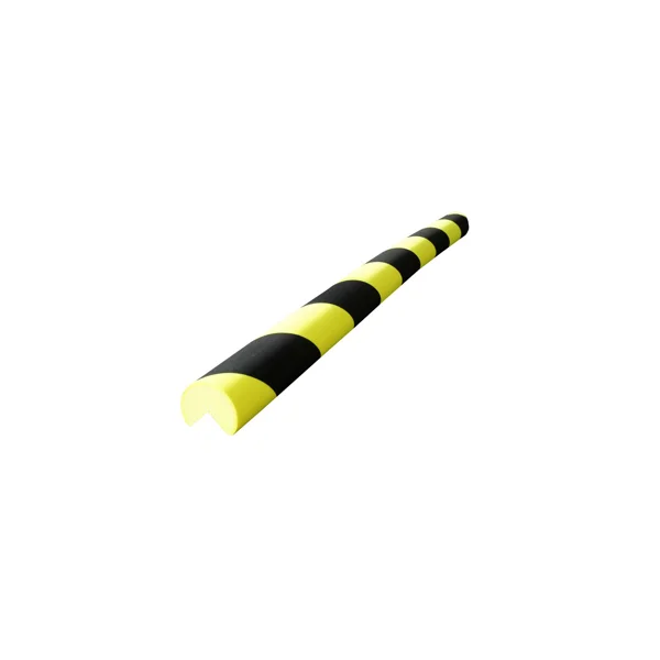 Schaumstoff-Schutzeckenprofil SoftBumpers, selbstklebend, Form "Kreis" – 730×D.40 mm, gelb-schwarz