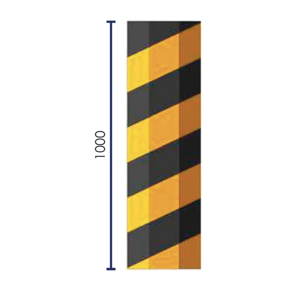Schaumstoff-Schutzprofil für Stahlträger, selbstklebend – 1000×150×300mm, gelb-schwarz
