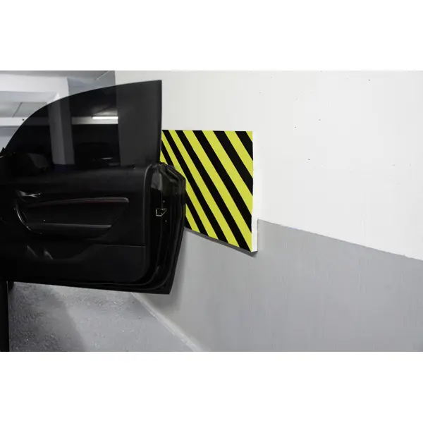 Schaumstoff-Schutzprofil SoftBumpers, selbstklebend – 1000×300 mm, gelb-schwarz