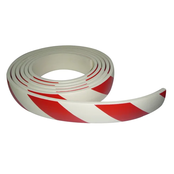 Schaumstoff-Schutzprofil SoftBumpers, selbstklebend – 5000×60 mm, rot-weiß
