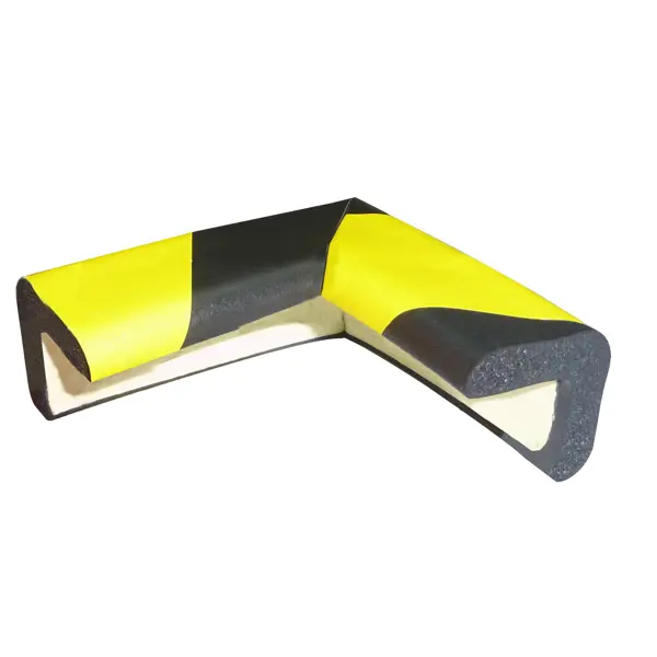 Schaumstoff-Schutzprofil SoftBumpers, selbstklebend – 70×30 mm, gelb-schwarz