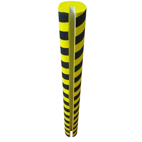 Schaumstoff-Schutzprofil SoftBumpers, selbstklebend für Stahlträger – 980× D.100 mm, gelb-schwarz