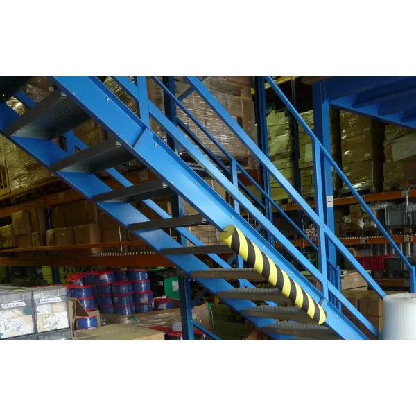 Schaumstoff-Schutzprofil SoftBumpers, selbstklebend für Stahlträger – 980× D.100 mm, gelb-schwarz