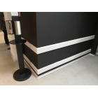 Schutzplatte WallProtec Hygienic mit abgeschrägter Kante – Kunststoff, Weiß/Milch, 2000×195 mm (1×/-)