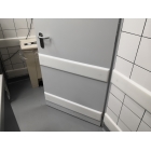 Schutzplatte WallProtec Hygienic mit abgeschrägter Kante – Kunststoff, Weiß/Milch, 2000×195 mm (1×/-)