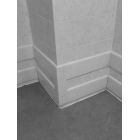 Schutzplatte WallProtec Hygienic mit abgeschrägter Kante – Kunststoff, Weiß/Milch, 2000×195 mm (1×/-)