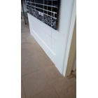 Schutzplatte WallProtec Hygienic mit abgeschrägter Kante – Kunststoff, Weiß/Milch, 2000×195 mm (1×/-)