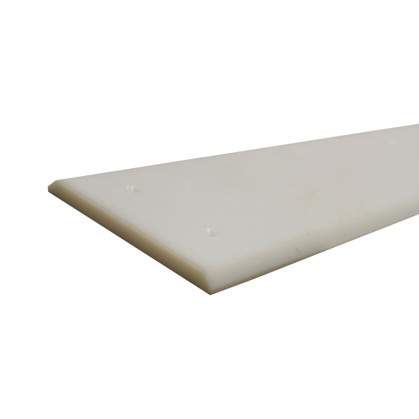 Schutzplatte WallProtec Hygienic mit abgeschrägter Kante – Kunststoff, Weiß/Milch, 2000×195 mm (1×/-)