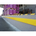 Schutzplatte WallProtec Premium mit abgeschrägter Kante – Kunststoff, Gelb, 2000×195 mm (2×/-)