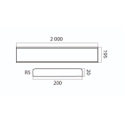 Schutzplatte, Wandschutz WallProtec Standard mit abgerundeten Kanten – Kunststoff, grau, 2000×200×20 mm