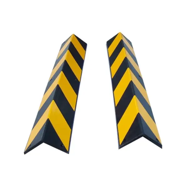 Schutzprofil aus Gummi für Ecken mit reflektierenden Streifen – 785×110×10 mm, schwarz-gelb