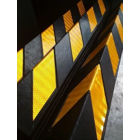 Schutzprofil aus Gummi für Ecken mit reflektierenden Streifen – 785×110×10 mm, schwarz-gelb