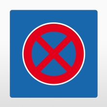 Selbstklebende Antirutsch-Straßenmarkierung, Absolutes Haltverbot – PVC, blau, 400×400 mm