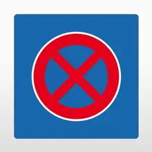 Selbstklebende Antirutsch-Straßenmarkierung, Absolutes Haltverbot – PVC, blau, 600×600 mm