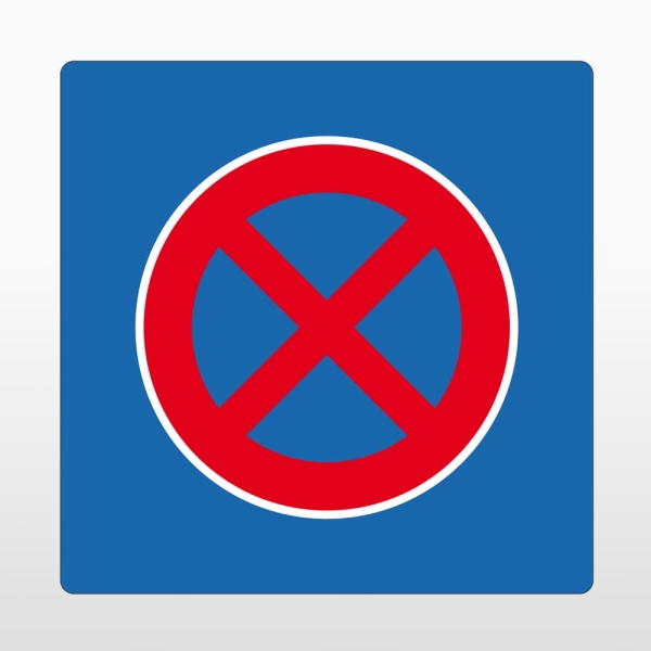 Selbstklebende Antirutsch-Straßenmarkierung, Absolutes Haltverbot – PVC, blau, 800×800 mm