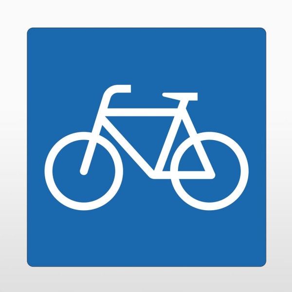Selbstklebende Antirutsch-Straßenmarkierung, Fahrrad – PVC, blau, 800×800 mm