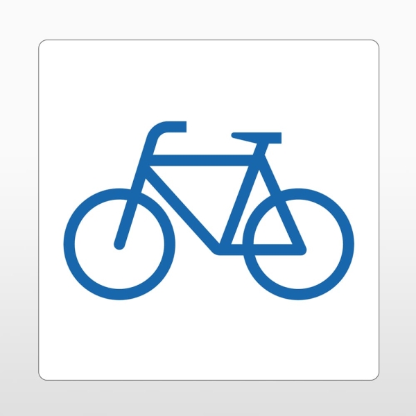 Selbstklebende Antirutsch-Straßenmarkierung, Fahrrad – PVC, weiß, 800×800 mm