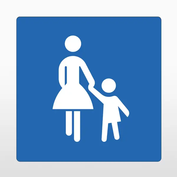 Selbstklebende Antirutsch-Straßenmarkierung, Familie – PVC, blau, 400×400 mm