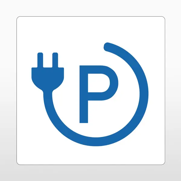 Selbstklebende Antirutsch-Straßenmarkierung, Ladestation 1 – PVC, weiß, 600×600 mm