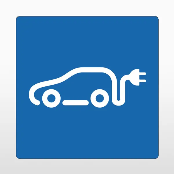 Selbstklebende Antirutsch-Straßenmarkierung, Ladestation 2 – PVC, blau, 600×600 mm