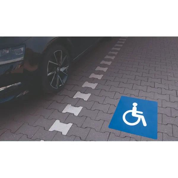 Selbstklebende Antirutsch-Straßenmarkierung, Ladestation 2 – PVC, weiß, 600×600 mm