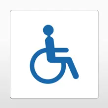 Selbstklebende Antirutsch-Straßenmarkierung, Rollstuhlfahrer – PVC, weiß, 600×600 mm