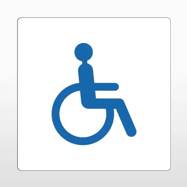 Selbstklebende Antirutsch-Straßenmarkierung, Rollstuhlfahrer – PVC, weiß, 800×800 mm