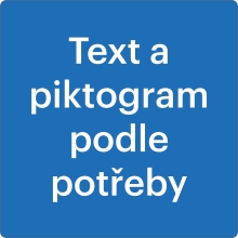 Selbstklebende Antirutsch-Straßenmarkierung, Text und Piktogramm nach Bedarf – PVC, blau, 800×800 mm