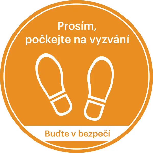 Selbstklebende Bodenmarkierung, Warten Sie auf Anweisung – Polycarbonat, D 600 mm