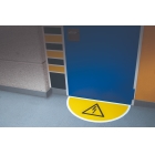 Selbstklebende flache Antirutsch-Markierung (Halbkreis), Achtung Gabelstapler – Folie, 750x375 mm