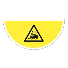 Selbstklebende flache Antirutsch-Markierung (Halbkreis), Achtung Gabelstapler – Folie, 750x375 mm