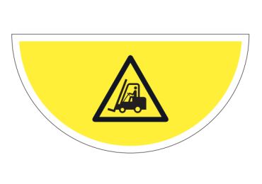Selbstklebende flache Antirutsch-Markierung (Halbkreis) – Achtung Gabelstapler