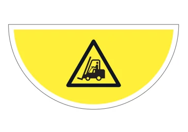 Selbstklebende flache Antirutsch-Markierung (Halbkreis) – Achtung Gabelstapler