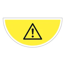 Selbstklebende flache Antirutsch-Markierung (Halbkreis), Allgemeine Warnung– Folie, 750x375 mm