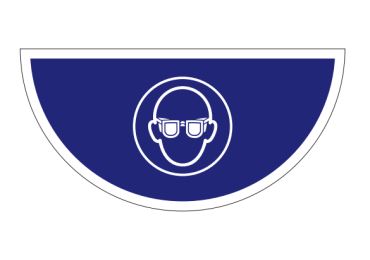 Selbstklebende flache Antirutsch-Markierung (Halbkreis) – Augenschutz benutzen