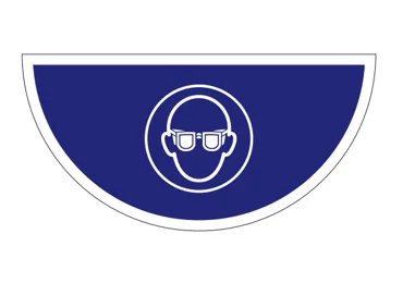 Selbstklebende flache Antirutsch-Markierung (Halbkreis) – Augenschutz benutzen