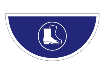 Selbstklebende flache Antirutsch-Markierung (Halbkreis) – Fußschutz benutzen