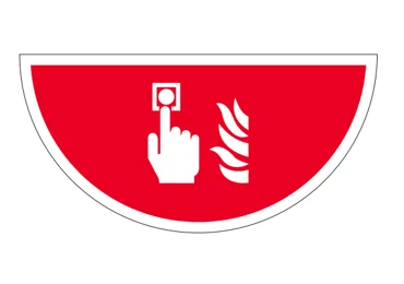 Selbstklebende flache Antirutsch-Markierung (Halbkreis), nachleuchtend – Feueralarm