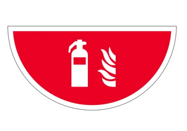 Selbstklebende flache Antirutsch-Markierung (Halbkreis), nachleuchtend – Feuerlöscher