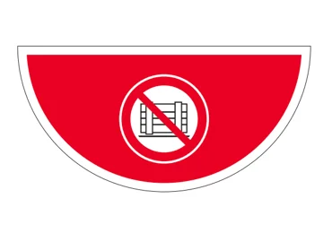 Selbstklebende flache Antirutsch-Markierung (Halbkreis) – Paletten lagern verboten