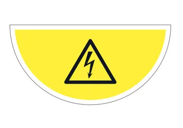 Selbstklebende flache Antirutsch-Markierung (Halbkreis) – Warnung – Hochspannung