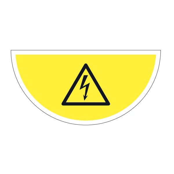 Selbstklebende flache Antirutsch-Markierung (Halbkreis), Warnung vor Hochspannung – Folie, 750x375 mm