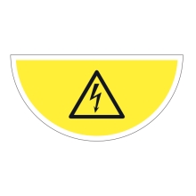Selbstklebende flache Antirutsch-Markierung (Halbkreis), Warnung vor Hochspannung – Folie, 900x450 mm