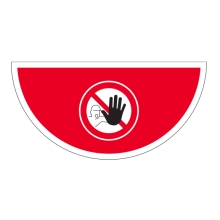 Selbstklebende flache Antirutsch-Markierung (Halbkreis), Zutritt verboten – PVC, 900x450 mm