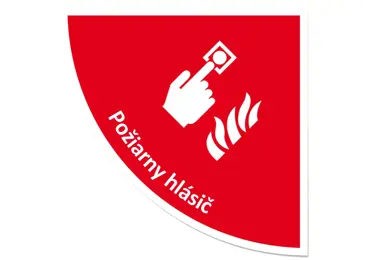 Selbstklebende flache Antirutsch-Markierung (Viertelkreis) – Feueralarm
