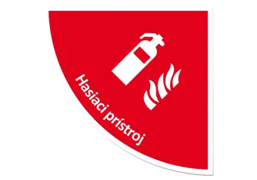 Selbstklebende flache Antirutsch-Markierung (Viertelkreis) – Feuerlöscher