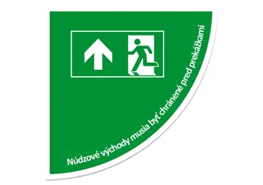 Selbstklebende flache Antirutsch-Markierung (Viertelkreis) – Notausgang, linke Ecke